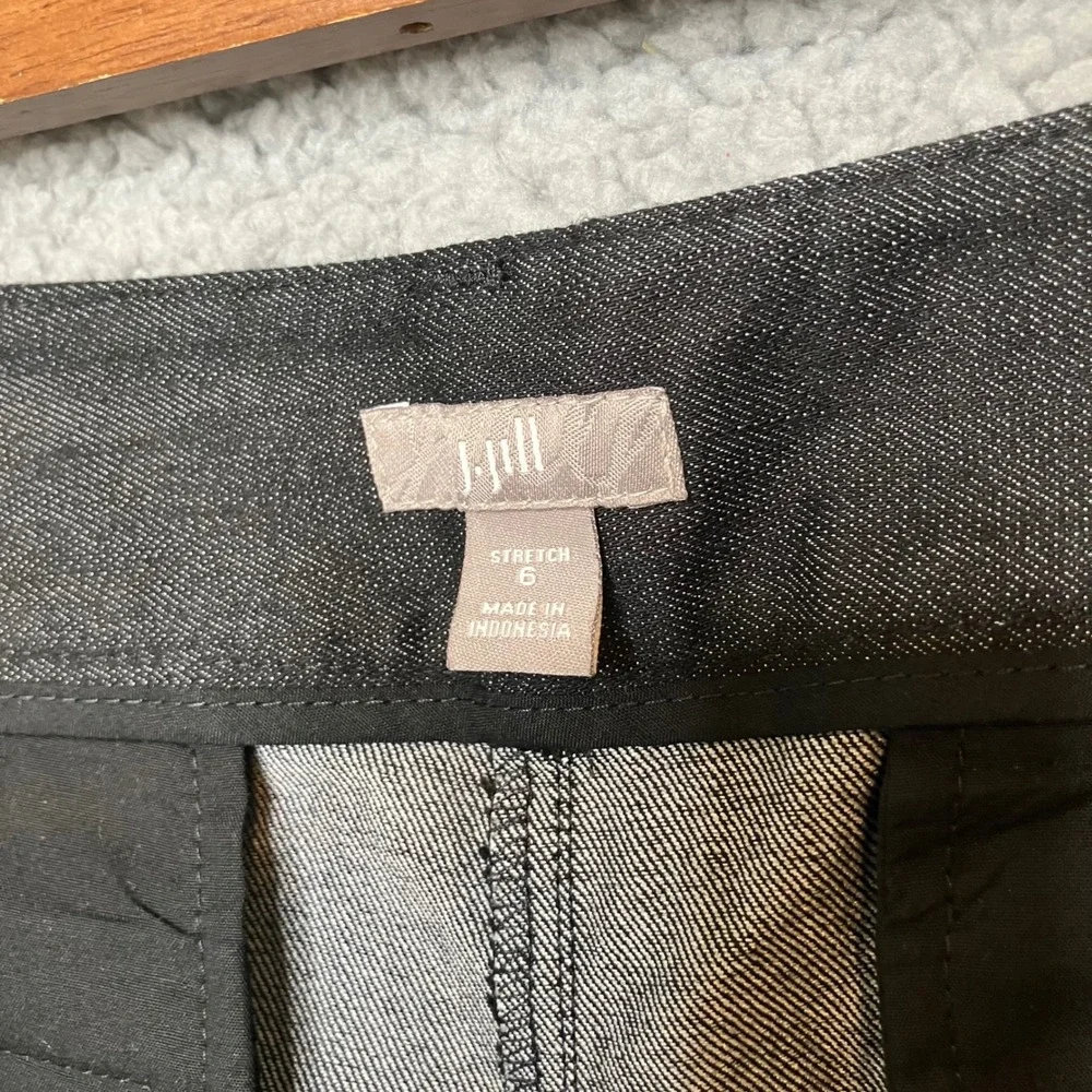 J Jill Jeans Women 6 Black Denim Pants Dark Grey Bootcut Stretch Business Office